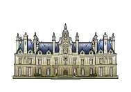 Illustration du château accompagnée des modalités de réservation : contactez-nous pour une visite, signature du contrat et acompte de 20% pour bloquer votre date de mari